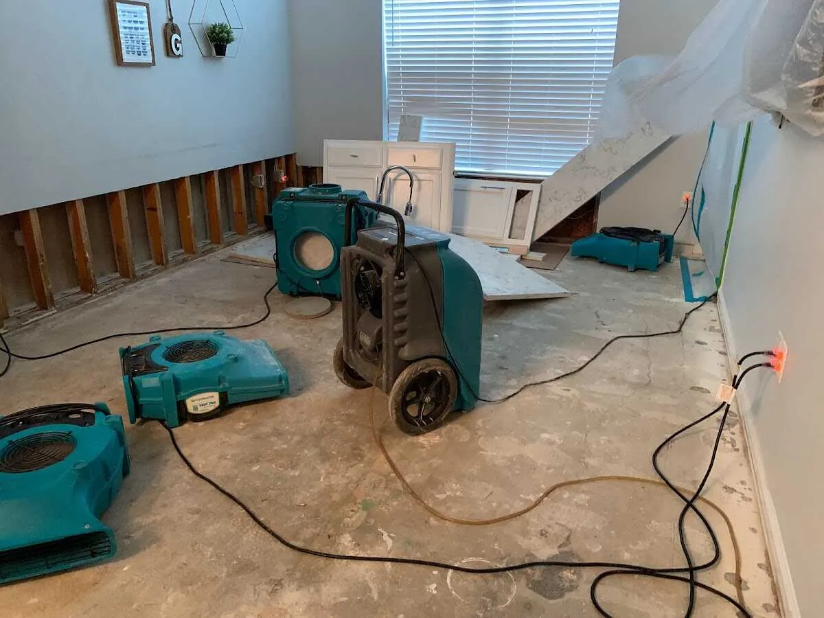 Dehumidifier in flood-cut room for Water Extraction & Removal in Pike Creek